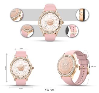 Smartwatch Damski VELTORI VT360-1 Różowy Pasek Silikonowy - 9