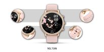 Smartwatch Damski VELTORI VT310-1 Złota Bransoleta + Różowy Pasek Silikonowy - 13
