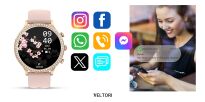 Smartwatch Damski VELTORI VT310-1 Złota Bransoleta + Różowy Pasek Silikonowy - 17