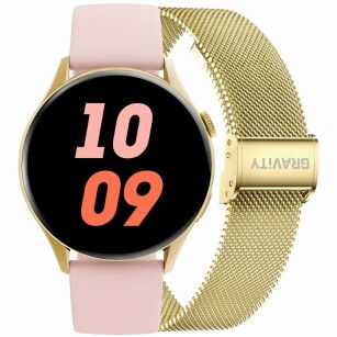Smartwatch Gravity Złoty Pasek + Bransoleta GT11-3