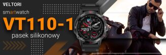 Smartwatch VELTORI VT110-1 Czarny Pasek Silikonowy - 5