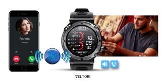 Smartwatch VELTORI VT130-1 Czarny Pasek Silikonowy - 21
