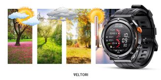 Smartwatch VELTORI VT130-1 Czarny Pasek Silikonowy - 22