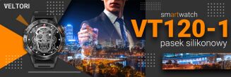 Smartwatch VELTORI VT120-1 Czarny Pasek Silikonowy - 10