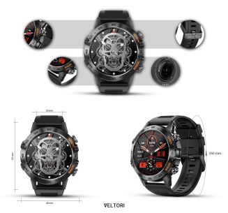 Smartwatch VELTORI VT120-1 Czarny Pasek Silikonowy - 11