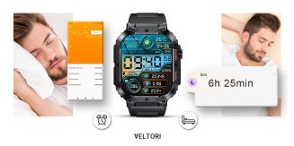 Smartwatch VELTORI VT200-1 Czarny Pasek Silikonowy - 12