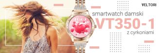 Smartwatch Damski VELTORI VT350-1 Bransoleta Różowe Złoto - 15