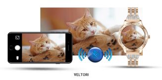 Smartwatch Damski VELTORI VT350-1 Bransoleta Różowe Złoto - 23