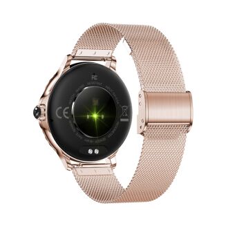Smartwatch Damski VELTORI VT320-1 Złota Bransoleta + Różowy Pasek Silikonowy - 8