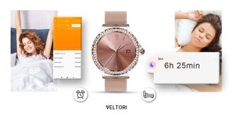 Smartwatch Damski VELTORI VT320-1 Złota Bransoleta + Różowy Pasek Silikonowy - 17