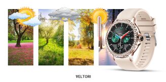 Smartwatch Damski VELTORI VT320-1 Złota Bransoleta + Różowy Pasek Silikonowy - 23