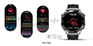 Smartwatch VELTORI VT100-1 + Czarny Pasek Silikonowy + Czarny Eko Skóra - 16