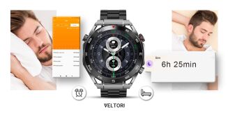 Smartwatch VELTORI VT100-1 + Czarny Pasek Silikonowy + Czarny Eko Skóra - 18