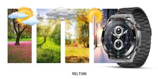 Smartwatch VELTORI VT100-1 + Czarny Pasek Silikonowy + Czarny Eko Skóra - 24