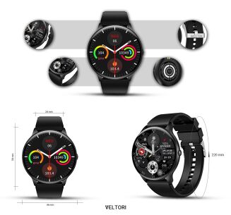 Smartwatch VELTORI VT160-1 Czarny Pasek Silikonowy - 9