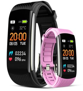 Smartwatch GIEWONT Czarno Różowy 2 Paski GW200-4
