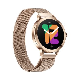 Smartwatch Damski VELTORI VT340-1 Złota Bransoleta + Różowy Pasek Silikonowy - 7