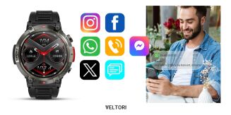 Smartwatch VELTORI VT140-1 Czarny Pasek Silikonowy - 14